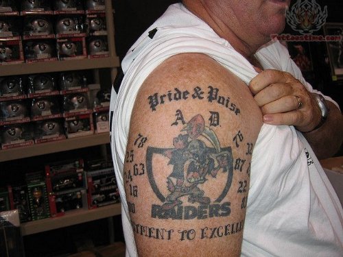 Oakland Raiders Biceps Tattoos